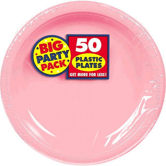 New pink Big Party Pack 10.75in Plastic Plates 50ct