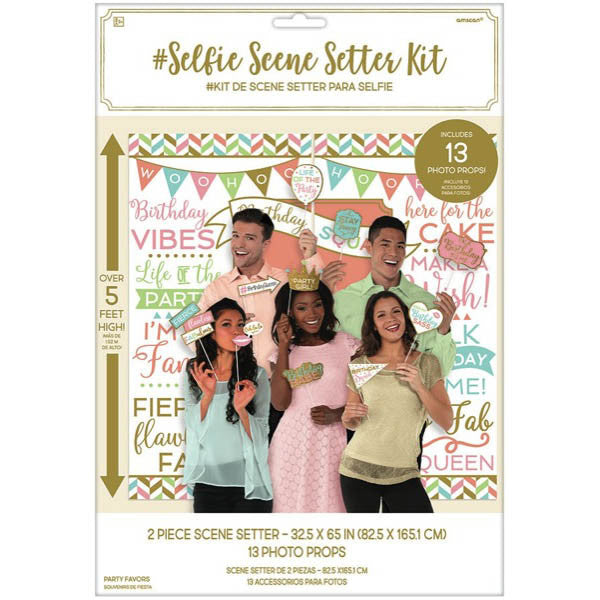 Confetti Fun Selfie Glitter Scene Setter w/ Photo Props