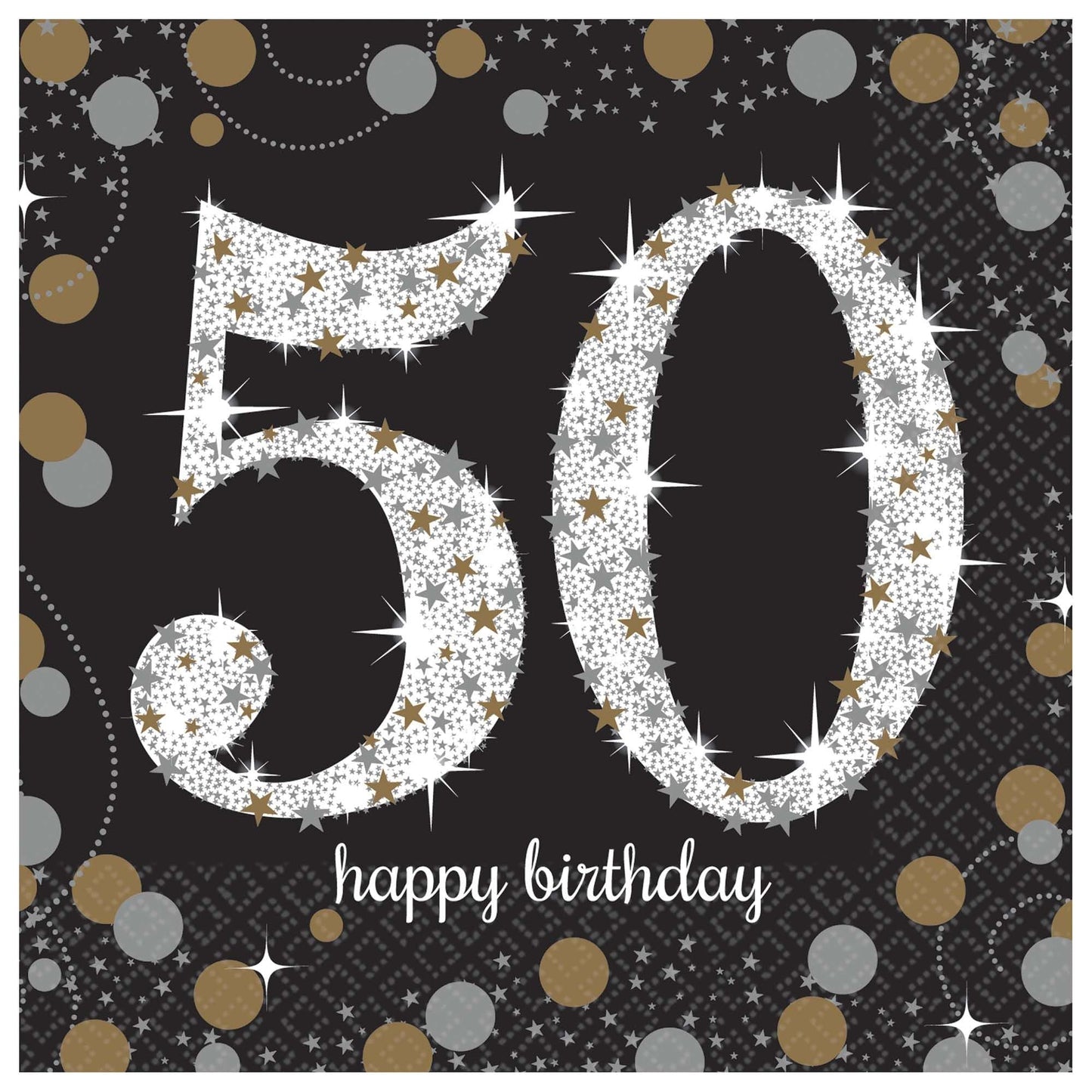 Sparkling Celebration 50th Birthday Beverage Napkins