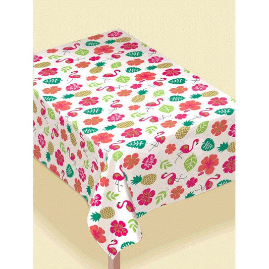 Aloha 52 x 90in Fannel-Backed Vinyl Table Cover