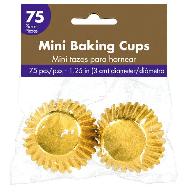 Mini Cupcake Cases Gold 75 Ct