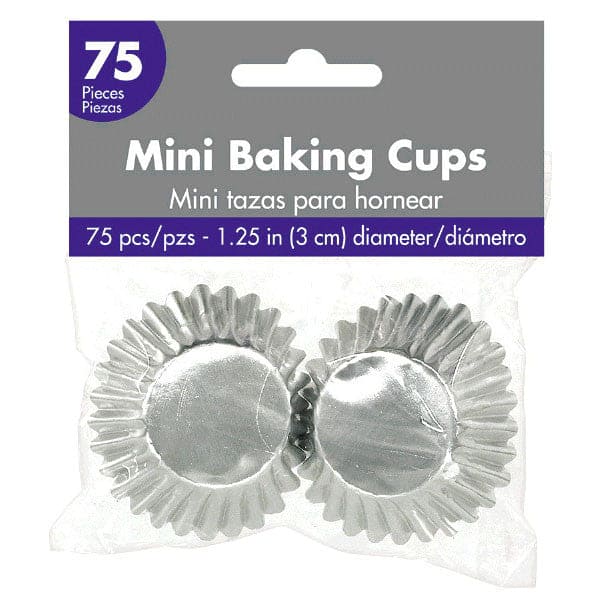 Mini Cupcake Cases Silver 75 Ct