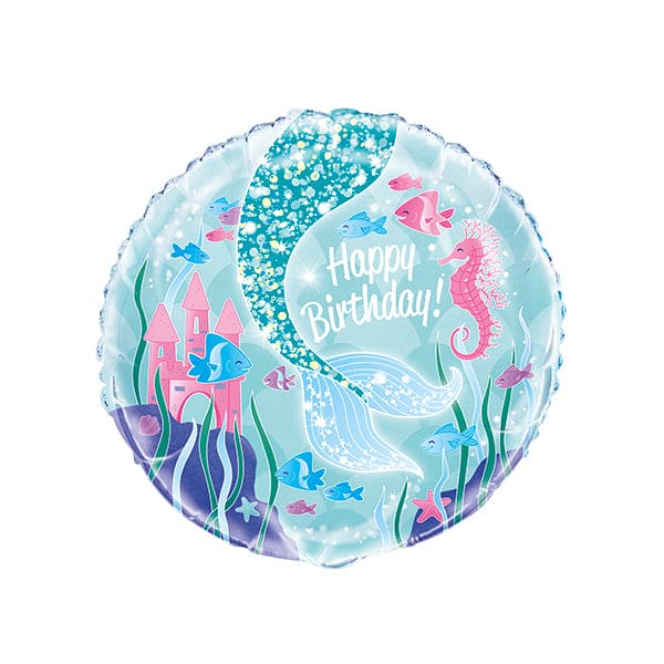 Mermaid Birthday 18in Metallic Balloon