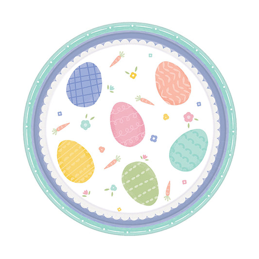 Pretty Pastels Easter 7in Round Luncheon Paper Plates 8ct