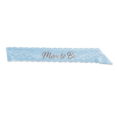 Mom to be Sash Lace Blue