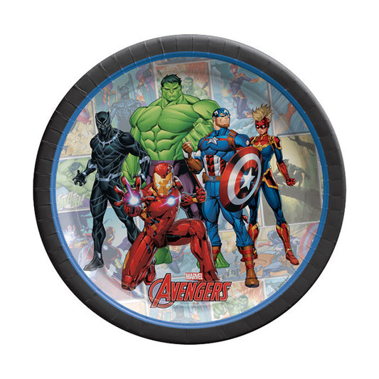 Marvel Avengers Powers Unite 7in Round Luncheon Paper Plates 8 Ct