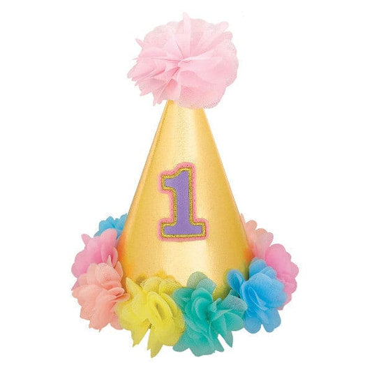 First Birthday Girl Deluxe Cone Hat