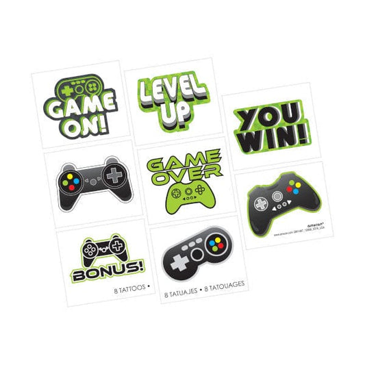 Level up Birthday Temporary Tattoo Favors 8 Ct