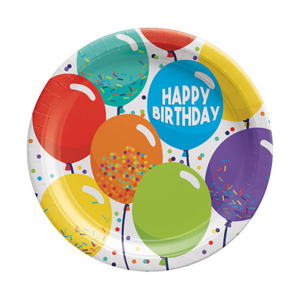 Birthday Celebration Big Pack 7in Round Luncheon Paper Plates 60 Ct