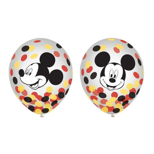 Mickey Mouse Forever 12in Latex Confetti Balloons 6pcs