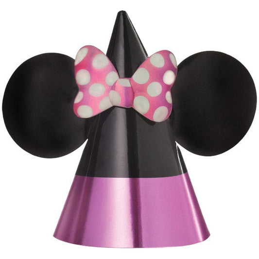 Minnie Mouse Black & Pink Forever Cone Hats 8ct.