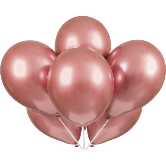 11" Chrome Latex Rose Gold Balloons