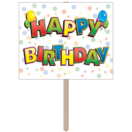 Happy Birthday Balloon Yard Sign