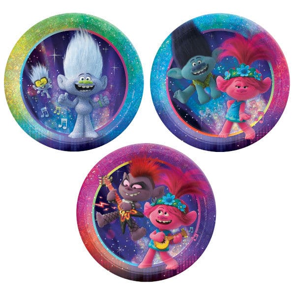 Trolls World Tour 7in Round Plates