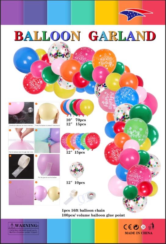 Circus Carnival 16 Foot Multi Color Balloon Garland Kit