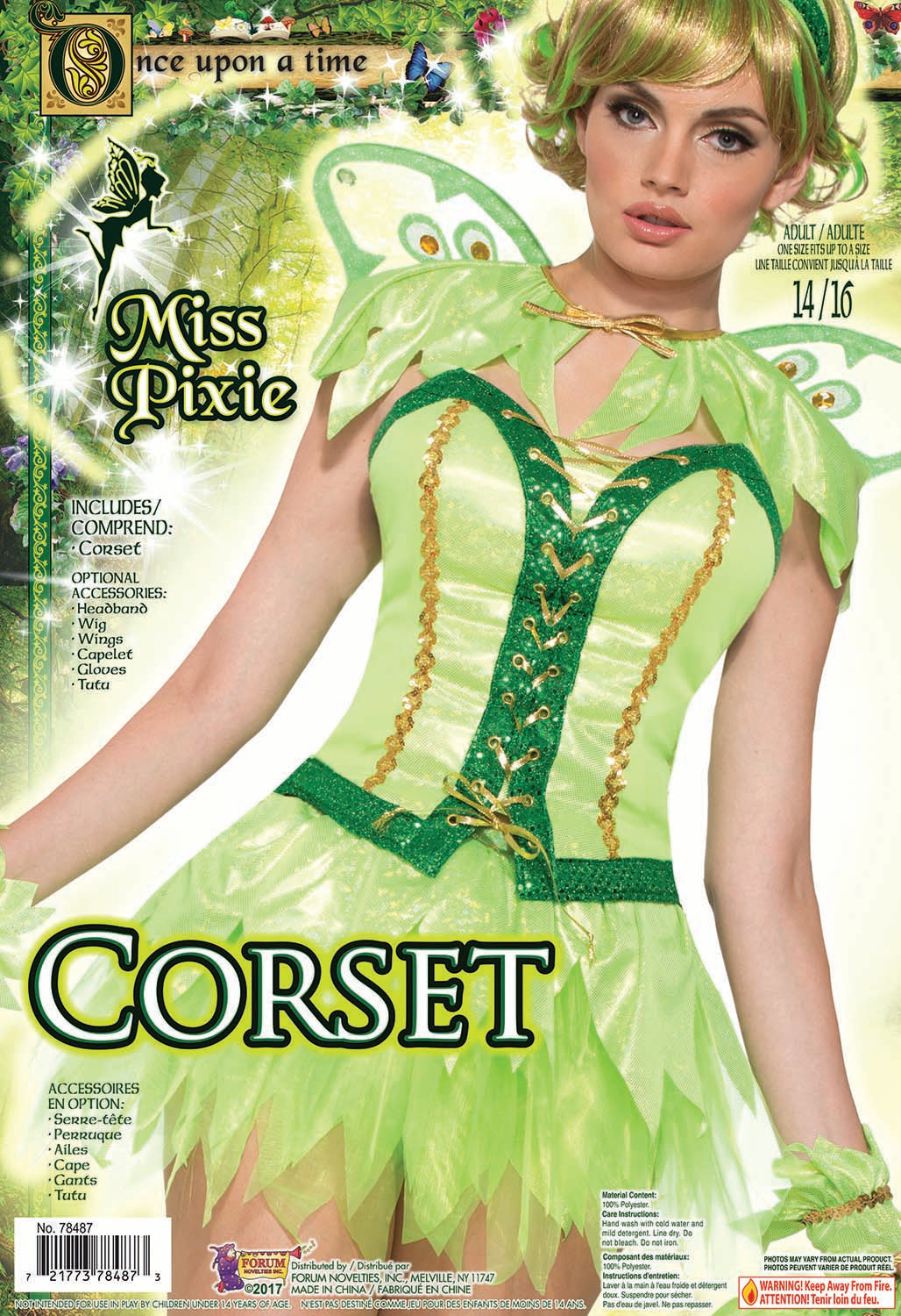 Women's Sexy Miss Pixie Corset Standard Size