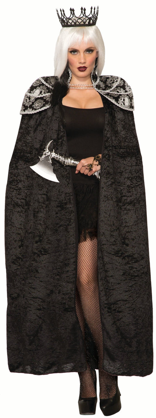 Women's Black Adult Dark Queen Royalty Great Royal Queen Cape