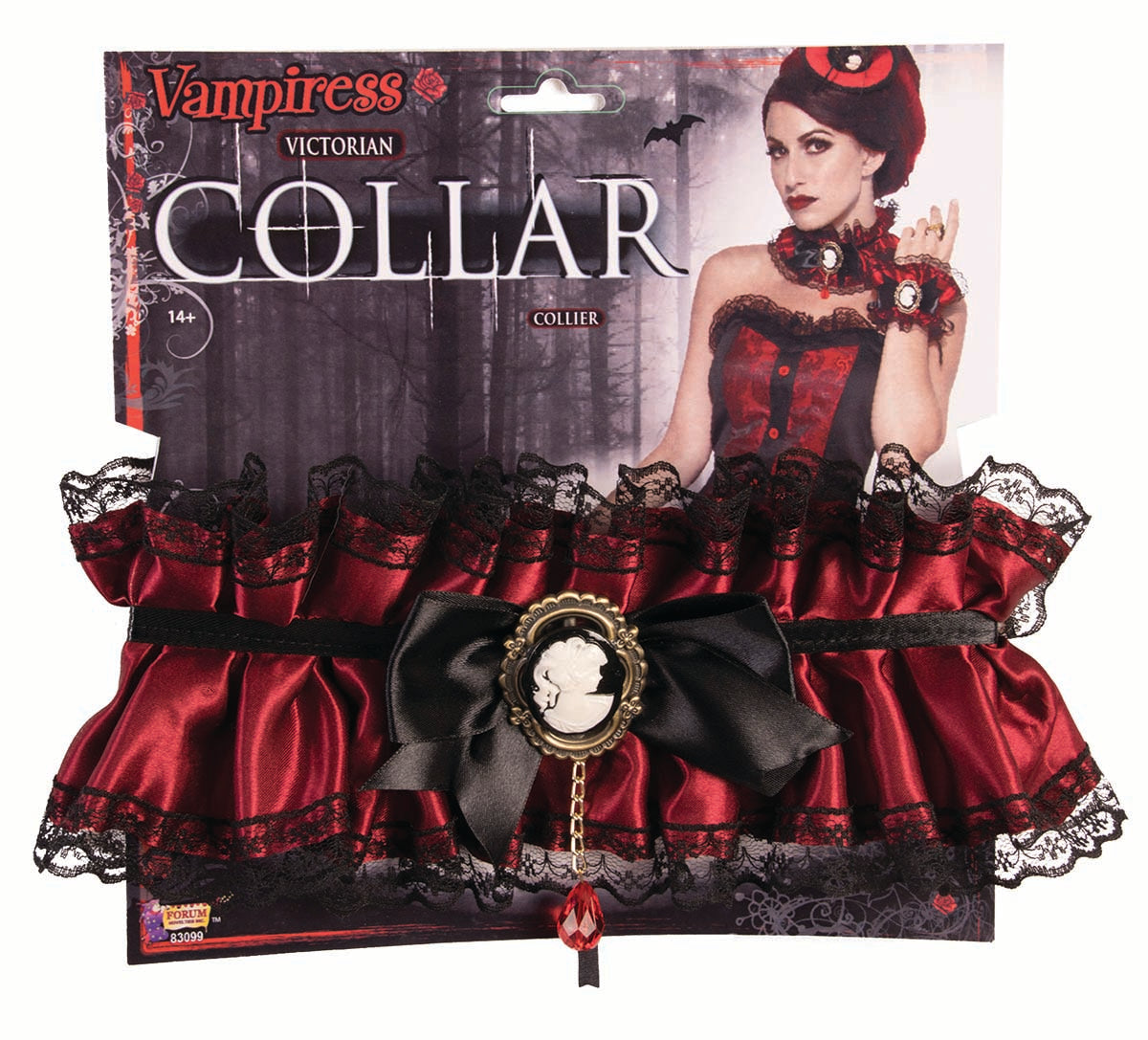 Vampire Victorian Collar Black and Red