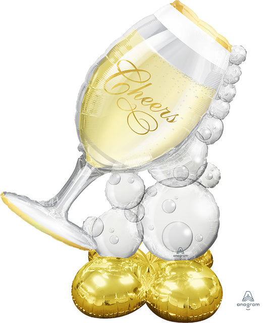 Bubbly Wine Glass 51in Air-filled Airloonz Balloon