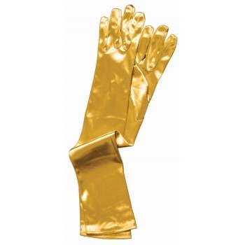 Long Satin Gold Gloves