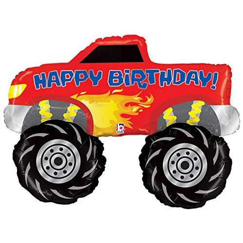 Monster Truck Happy Birthday 40in Foil Balloon