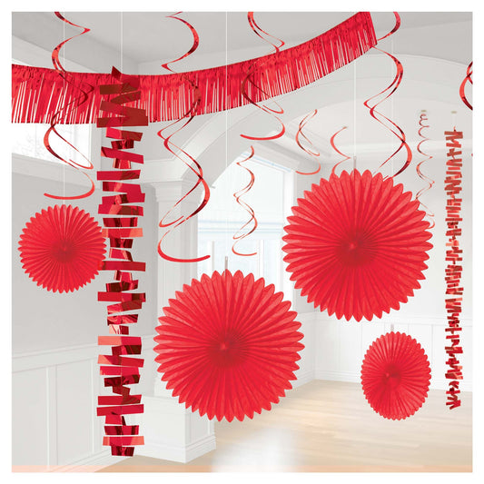 Paper And Foil Red Hanging Decorating Kit