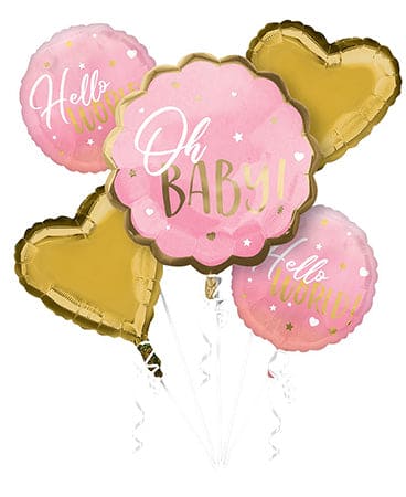 Pink Baby Girl Balloon Bouquet