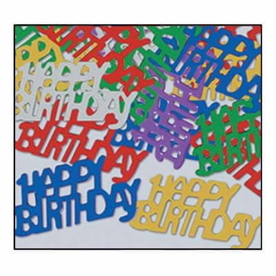 Multi-color "Happy Birthday" Foil Confetti Mix