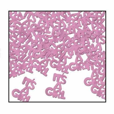 Light Pink "It's A Girl" Foil Confetti Mix