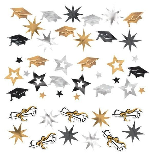 Black, Gold & Silver Graduation Confetti 1.2oz