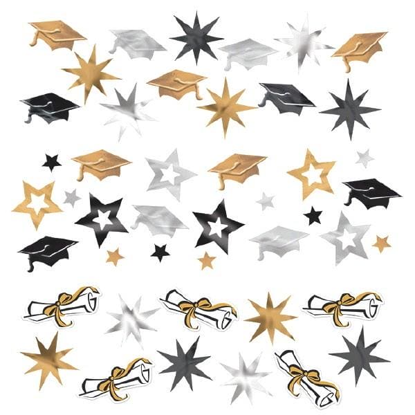 Black, Gold & Silver Graduation Confetti 1.2oz