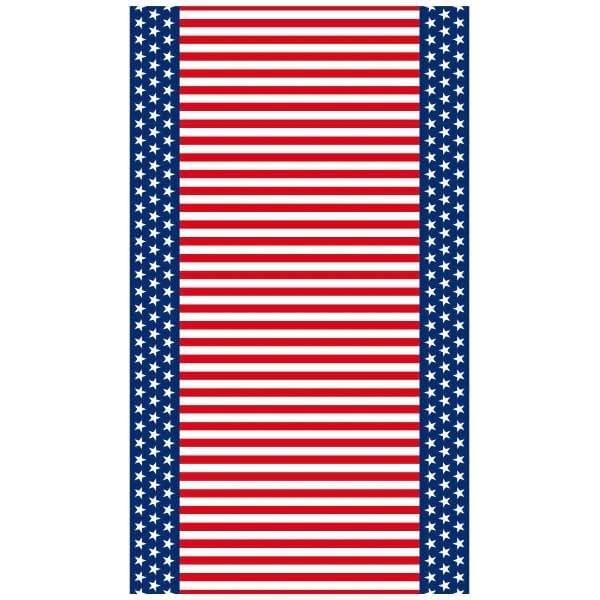 Stars and Stripes 52in x 90in Flannel-Backed Vinyl Table Cover 1ct