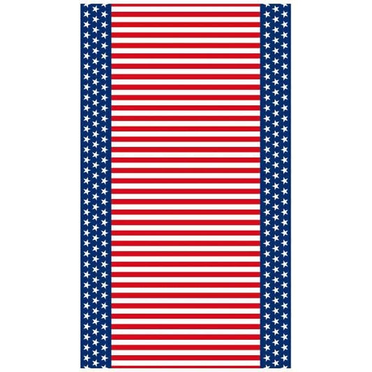Stars and Stripes 52in x 90in Flannel-Backed Vinyl Table Cover 1ct