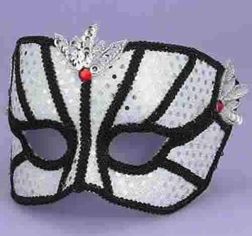 Deluxe Karneval Silver Half Mask