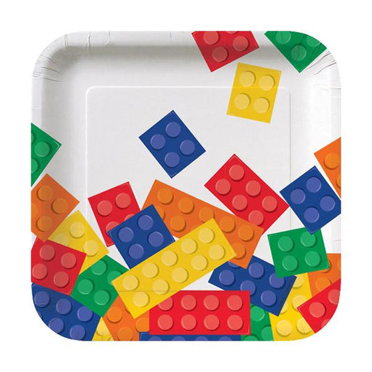 Block Party Square Paper Plates 7in