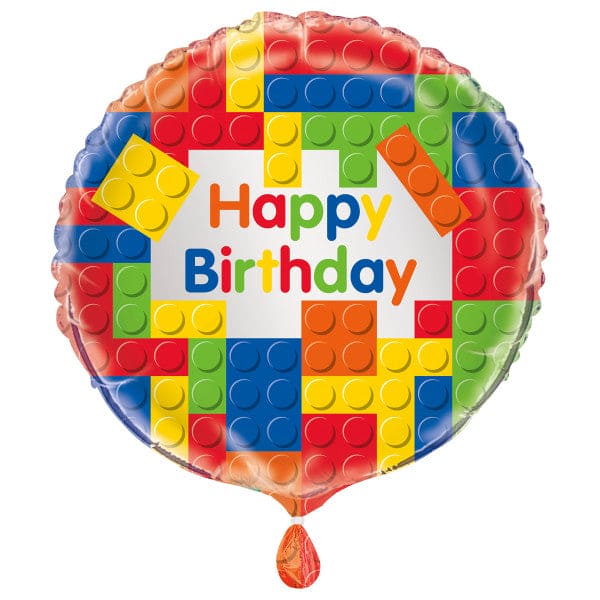 Block Party Happy Birthday 18in Metallic Balloon