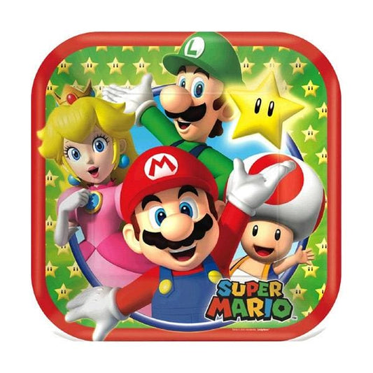 Super Mario Brothers 7in Square Paper Plates 8ct