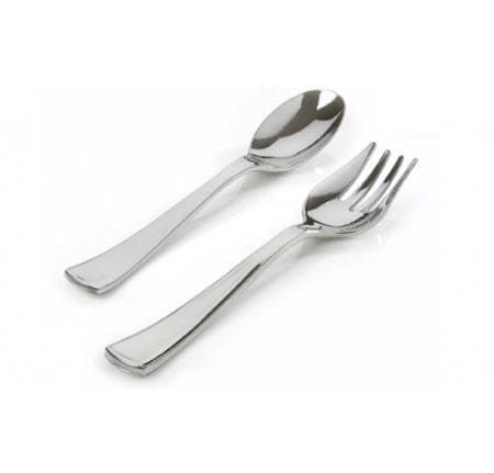 Silver Color Serving Spoon/Fork Set