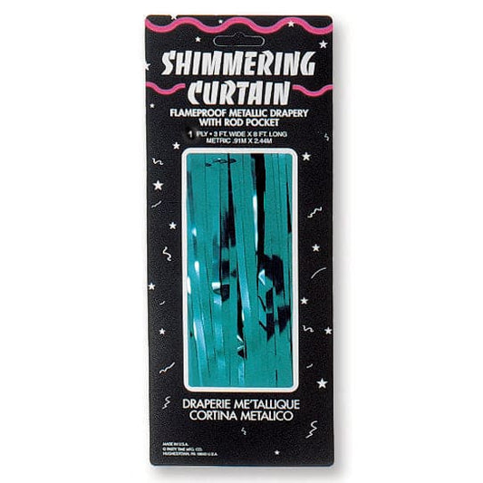 Metallic Shimmering Curtain Teal 3ft x 8ft