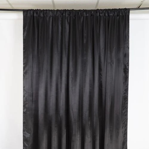 Satin Backdrop Curtain Black 10ft x 10ft