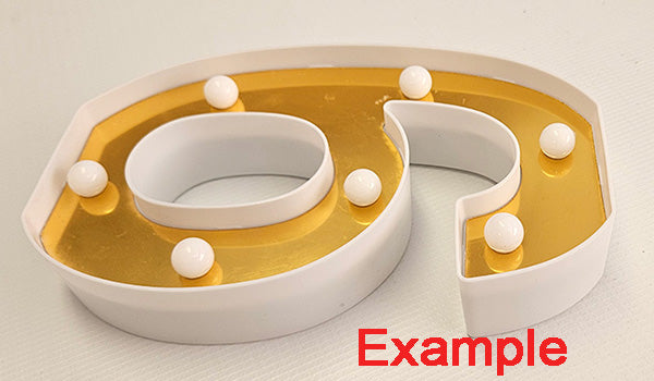 Gold 8in LED Light Number 2 Centerpiece