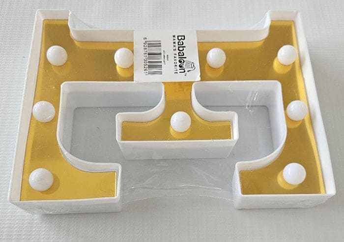 Gold 8in LED Light Letter R Centerpiece