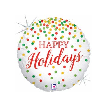 Happy Holidays Confetti 18in Metallic Balloon
