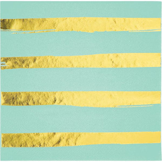 Fresh Mint Foil Stamp Luncheon Napkins