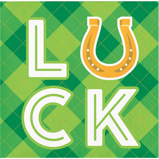 St Patricks Day Luck Beverage Napkins