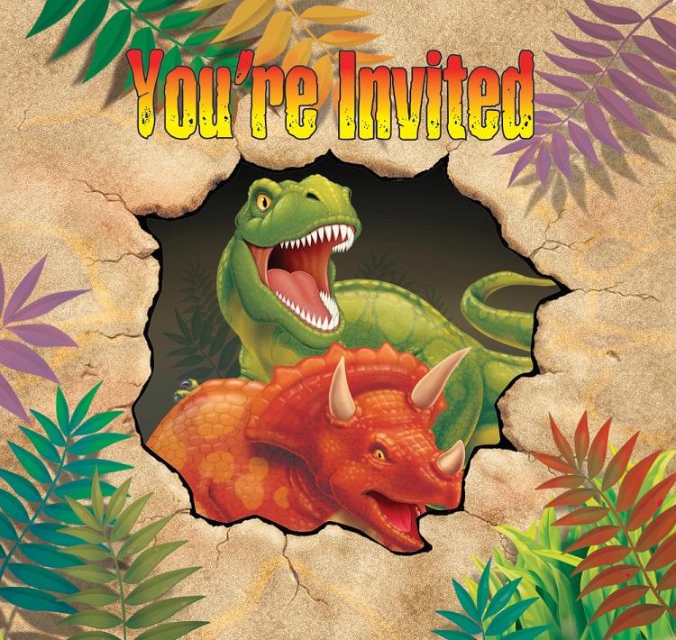 Dino Blast Invitations Cards