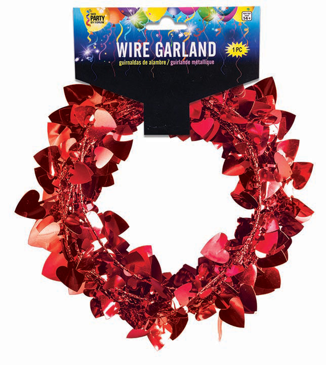 Red Wire Heart Garland 25ft