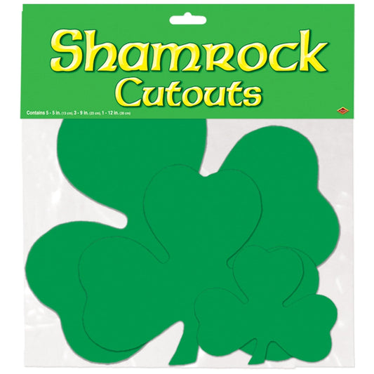 St. Patricks Day Shamrock Cutouts  9 Ct