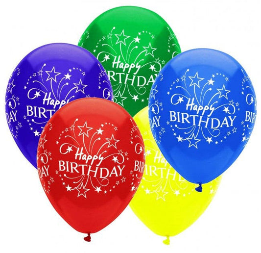 12" Birthday Shoot Stars Latex Balloons