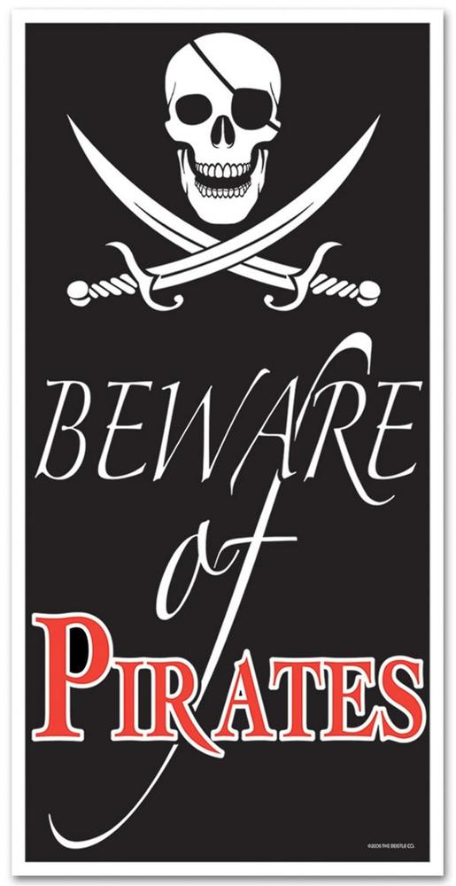 Beware of Pirates Door Cover 30in x 60in